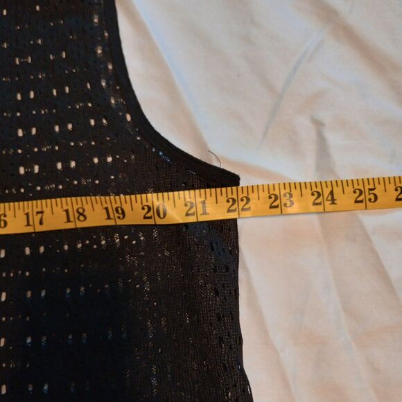 Catalina Black Hooded Swim Cover Up XL 16-18 Lace Pullover - Picture 5 of 6